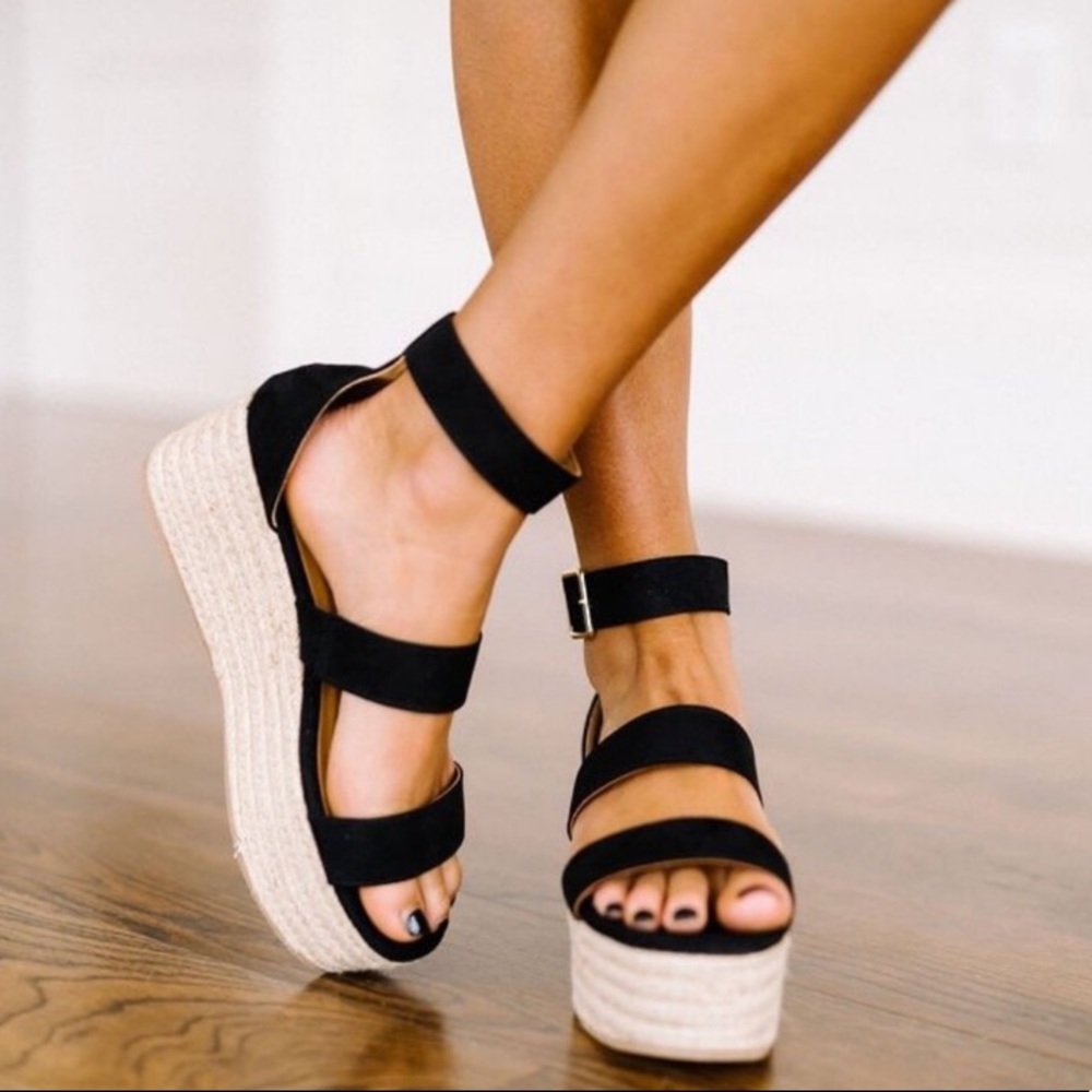 Black Platform Espadrilles